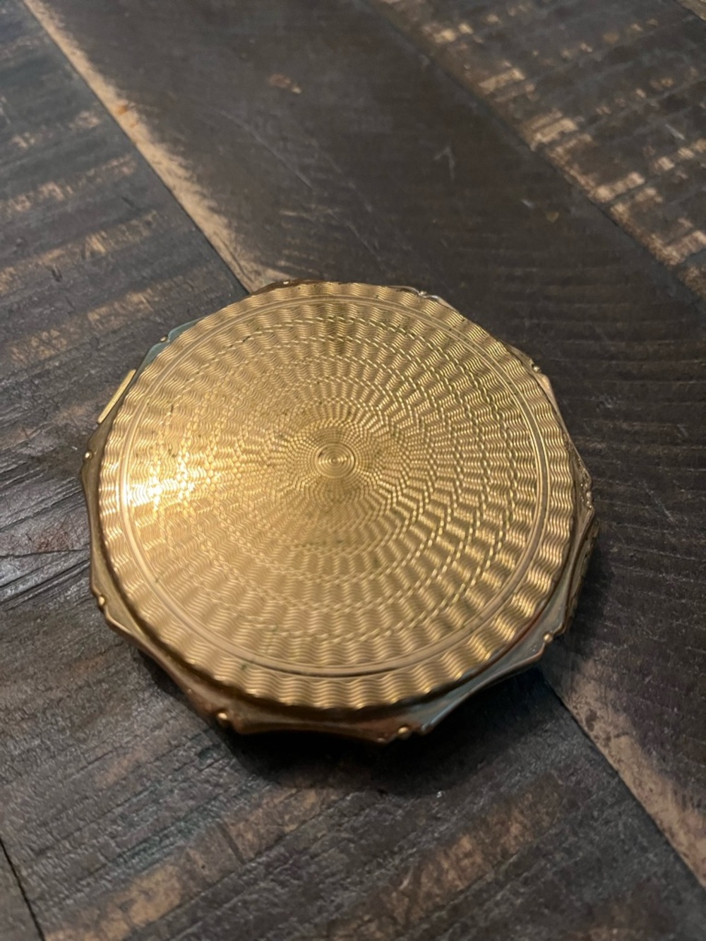 Vintage KIGU of London Jade & Gold Toned Powder Compact with Filter and Mirror - Picture 4 of 11